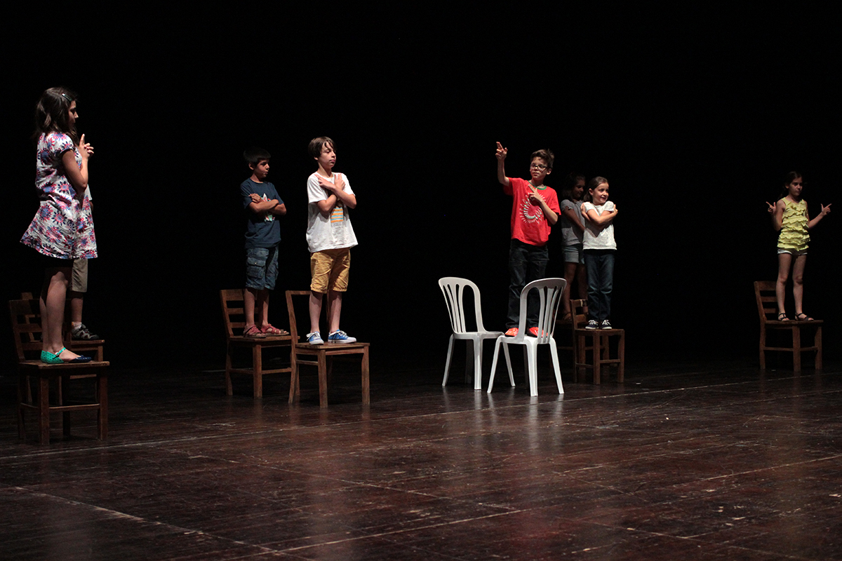 Workshop de teatro dirigido por Ricardo Kalash no TCSB em Julho de 2014 (org. APBC; foto: Eduardo Pinto)